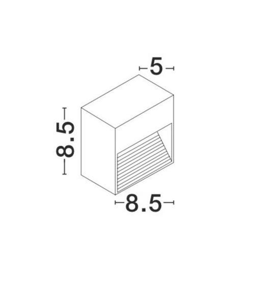 Nova Luce KRYPTON LED Wandleuchte Grau 3W IP54 Warmweiss 8,5x5x8,5cm 726408