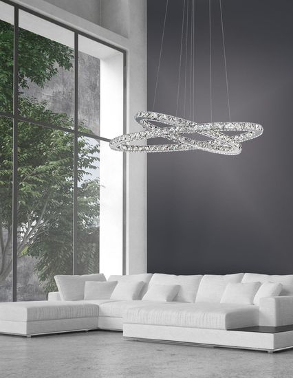 Nova Luce CELINE LED Pendelleuchte Chrom 50W Neutralweiss 85x42x120cm 7403002