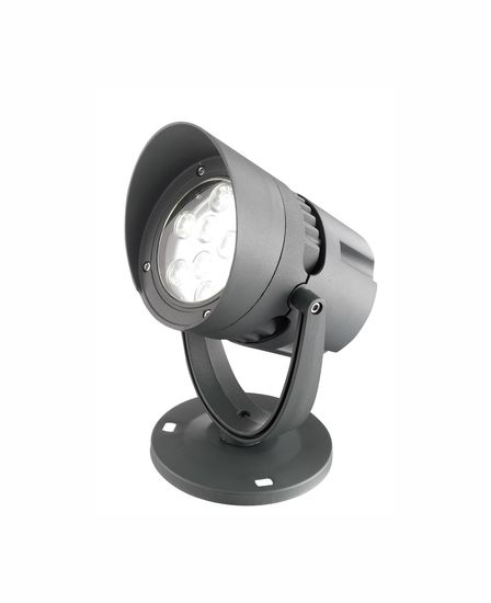 Nova Luce NORTH LED Bodenspot Grau 18W IP65 Warmweiss 13x19,5x20-29cm 742071