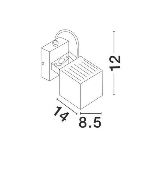 Nova Luce FOCUS LED Wandleuchte Grau 6W IP54 Warmweiss 8,5x14x12cm 752470