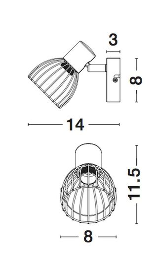 Nova Luce FIUMICINO Deckenleuchte E14 Schwarz 8x14x11,5cm dimmbar 770010