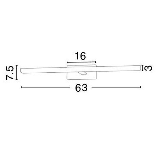 Nova Luce MODENA LED Wandleuchte Chrom 18W IP44 Warmweiss 63x9x7,5cm 787002