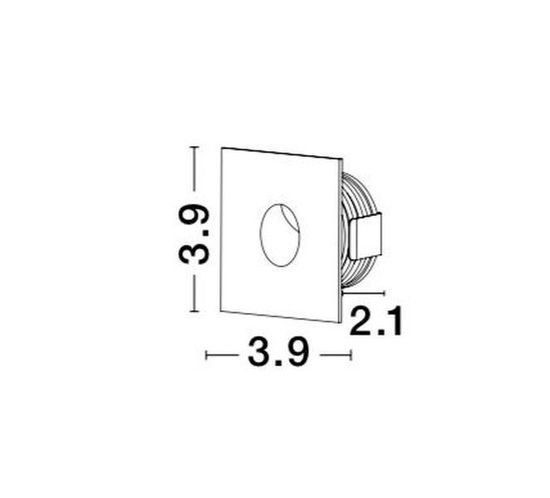 Nova Luce PASSAGIO LED Wandeinbauleuchte Weiß 1W IP54 Warmweiss 3,9x2,2x3,9cm 8058001