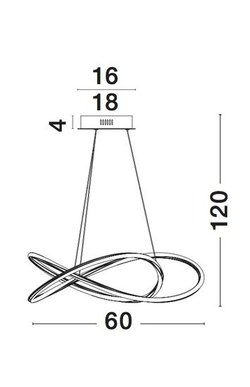 Nova Luce MARTINO LED Pendelleuchte Chrom 50W Warmweiss 120x60cm 8101141