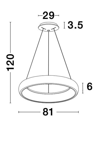 Nova Luce ALBI LED Pendelleuchte Kaffeebraun 80W Warmweiss 120x81cm dimmbar 8105609