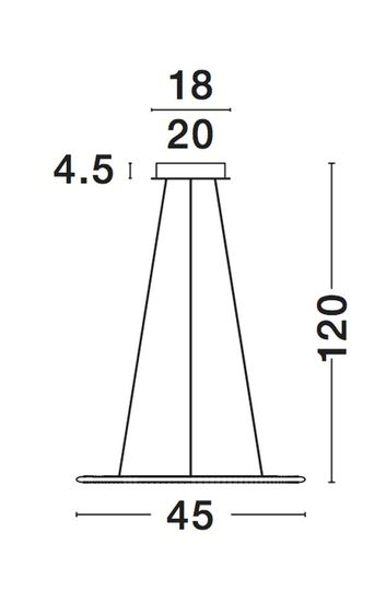 Nova Luce LIVORNO LED Pendelleuchte Chrom 29W Warmweiss 120x45cm 8107402