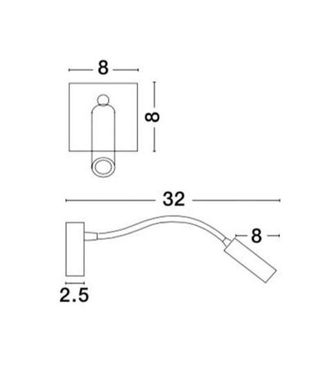 Nova Luce MADISON LED Wandleuchte Weiß 3W Warmweiss 32x8x8cm 8128202