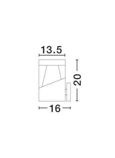 Nova Luce LOCK LED Wandleuchte Grau 12W IP54 13,5x16x20cm 813101