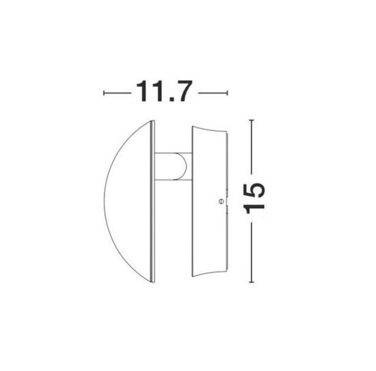 Nova Luce AGILE LED Wandleuchte Grau 13W IP54 Warmweiss 15x11,7x15cm 833426