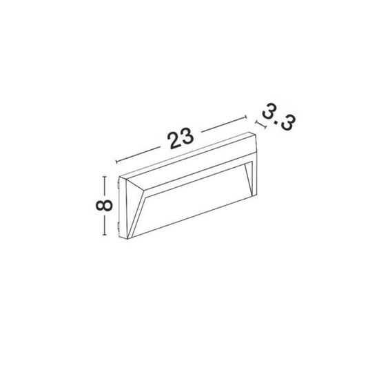 Nova Luce LUTON LED Wandleuchte Grau 1,6W IP65 Warmweiss 23x3,3x8cm 8403622