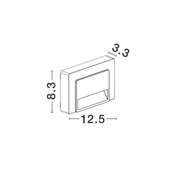 Nova Luce LUTON LED Wandleuchte Grau 1,2W IP65 Warmweiss 12,5x3,3x8,3cm 8403626