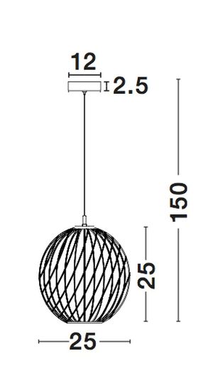 Nova Luce ERIBERTO Pendelleuchte E27 Kupfer 150x25cm dimmbar 8436421