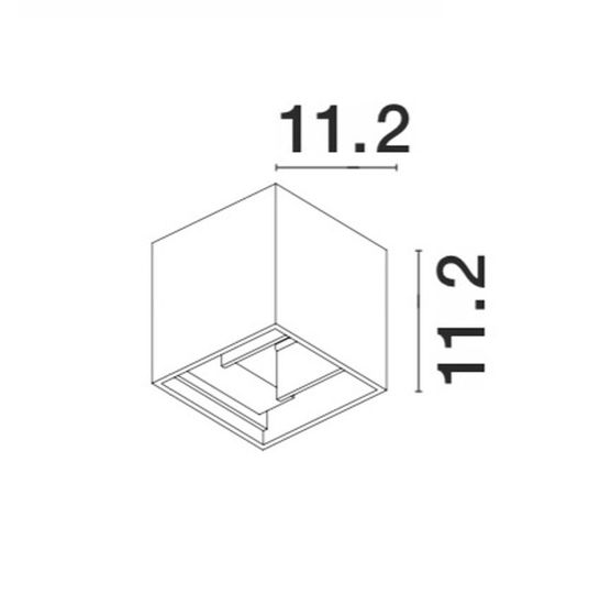 Nova Luce COMO LED Wandleuchte Grau 2x3W IP54 Warmweiss 11,2x11,2x11,2cm 847407