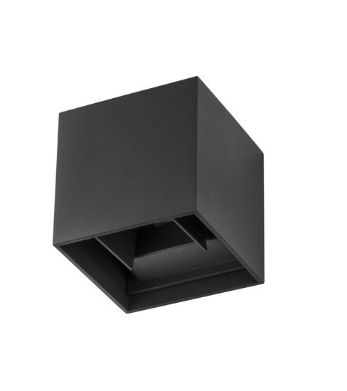 Nova Luce COMO LED Wandleuchte Schwarz 2x3W IP54 Warmweiss 11,2x11,2x11,2cm 847408