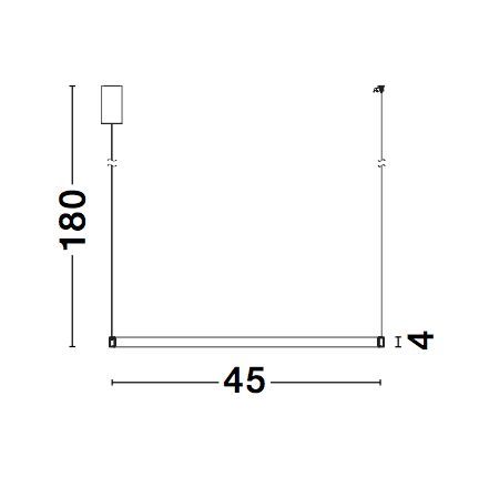 Nova Luce VEGAS LED Pendelleuchte Messing 18W Warmweiss 180x45cm 86016808