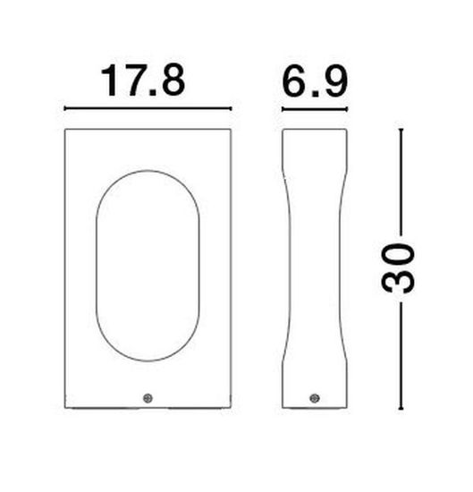 Nova Luce PORTAL LED Sockelleuchte Schwarz 13,5W IP54 Warmweiss 17,8x6,9x30cm 9002840