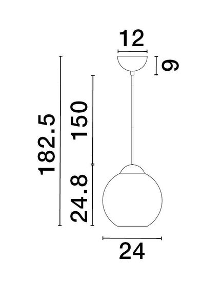 Nova Luce MIDORI Pendelleuchte E27 Schwarz 182,5x24cm dimmbar 9009242