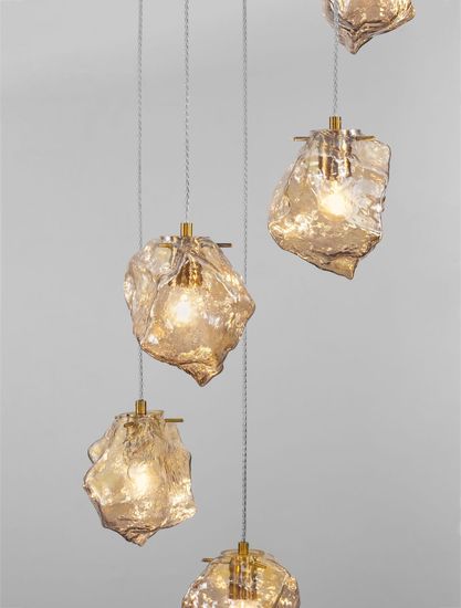 Nova Luce ODELLE Pendelleuchte E14 5-fach Gold 120x48cm dimmbar 9009255