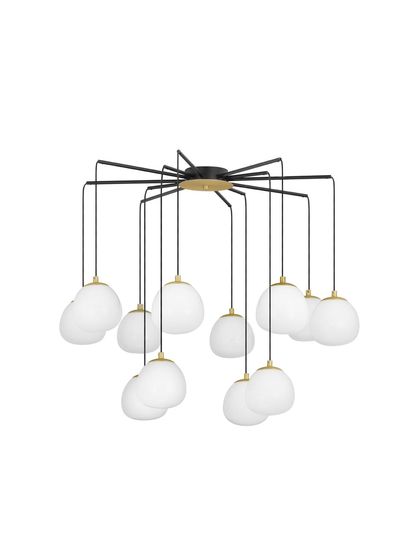 Nova Luce THE EGG Pendelleuchte G9 12-fach Gold 70x75cm dimmbar 9009261