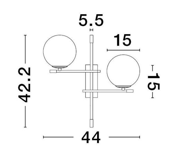 Nova Luce GIT Wandleuchte G9 2-fach Gold 44x17,3x42,2cm dimmbar 9009297