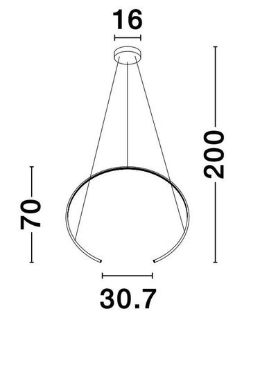 Nova Luce BREDA LED Pendelleuchte Weiß 30W Warmweiss 200x70cm 9010021