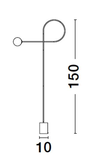 Nova Luce DEDALO Stehlampe G9 Schwarz 150x10cm 9010224