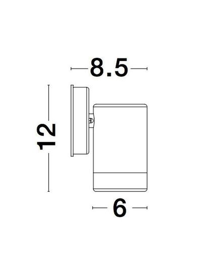 Nova Luce LIMBIO Wandleuchte GU10 Schwarz 7W IP54 6x8,5x12cm dimmbar 9010602