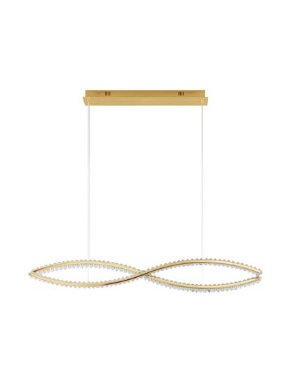 Nova Luce AURELIA LED Pendelleuchte Gold 95W Neutralweiss 120x16x150cm dimmbar 9019724