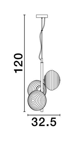 Nova Luce ALLEN Pendelleuchte E14 3-fach Gold 120x32,5cm dimmbar 9028849