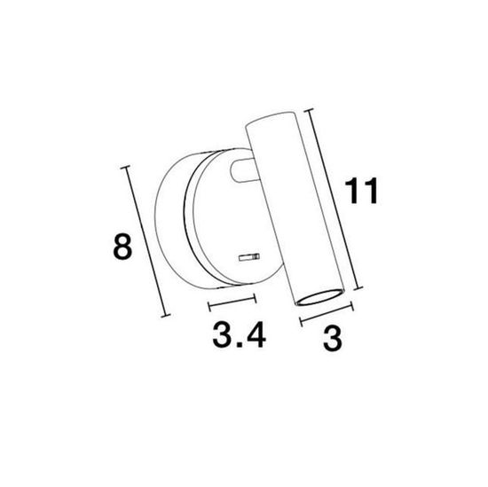 Nova Luce CLIP LED Wandleuchte Weiß 3W Warmweiss 8x3,4x11cm 9030201