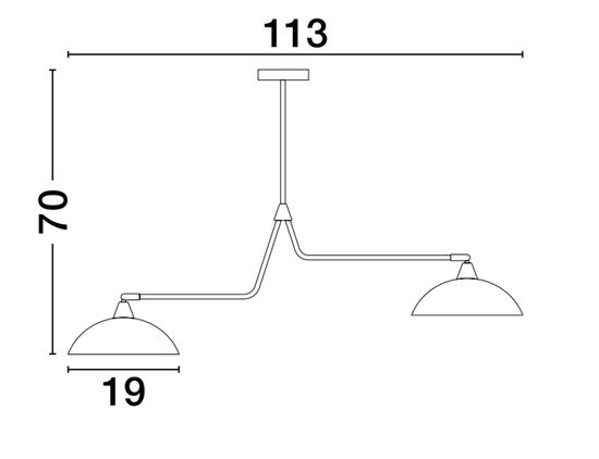 Nova Luce MIRBA Pendelleuchte E27 2-fach Schwarz 113x19x70cm dimmbar 9035977