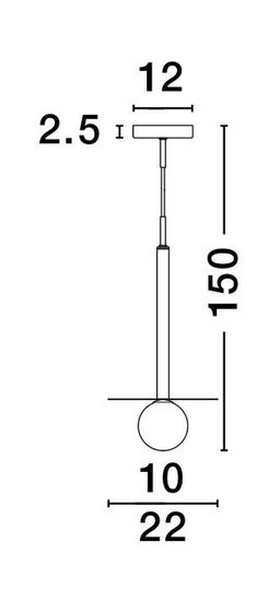 Nova Luce PIELO Pendelleuchte G9 Gold 150x22cm dimmbar 9043311