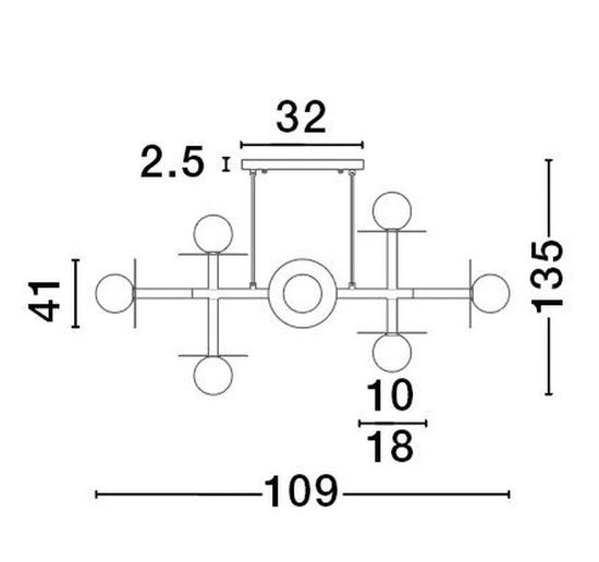 Nova Luce PIELO Pendelleuchte G9 8-fach Gold 109x41x135cm dimmbar 9043312