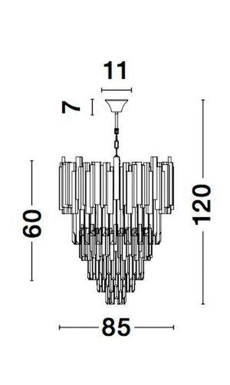 Nova Luce GRANE Pendelleuchte E14 20-fach Gold 120x85cm dimmbar 9050120