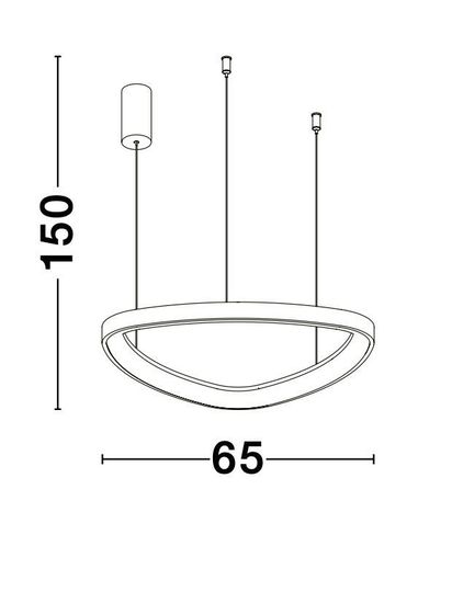 Nova Luce ESTEVA LED Pendelleuchte Schwarz 47W Warmweiss 150x65cm dimmbar 9053552