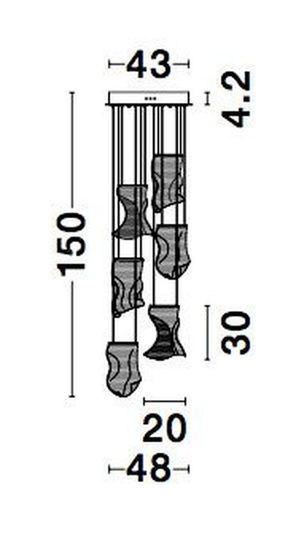 Nova Luce SIDERNO LED Pendelleuchte Gold 39W Warmweiss 150x48cm 9054442