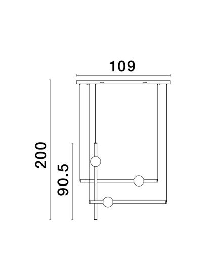 Nova Luce NEUTRON LED Pendelleuchte Gold 59W Warmweiss 109x20x200cm dimmbar 9054453