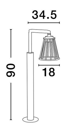 Nova Luce CARINA LED Wegeleuchte Schwarz 6W IP65 Warmweiss 18x34,5x90cm 9060213