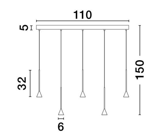 Nova Luce NET LED Pendelleuchte Schwarz 27W Warmweiss 110x3,5x150cm dimmbar 9060218