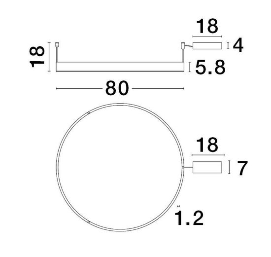 Nova Luce MOTIF LED Deckenleuchte Bronze 50W Warmweiss 80x1,2x18cm dimmbar 9063603