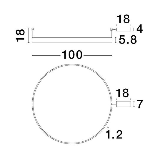 Nova Luce MOTIF LED Deckenleuchte Bronze 60W Warmweiss 100x1,2x18cm dimmbar 9063606