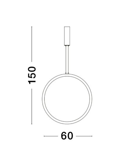 Nova Luce CHANGE LED Pendelleuchte Schwarz 36W Warmweiss 150x60cm dimmbar 9070167