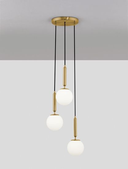 Nova Luce MONET Pendelleuchte E27 3-fach Gold 155x35cm dimmbar 9080127