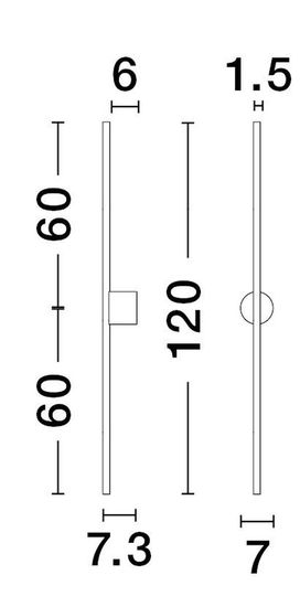 Nova Luce ADEN LED Wandleuchte Schwarz 20W Warmweiss 1,5x7,3x120cm 9081103