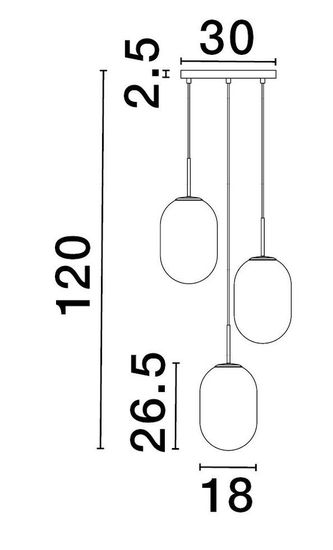 Nova Luce CHRYSI Pendelleuchte E14 3-fach Gold 120x43cm dimmbar 9092820