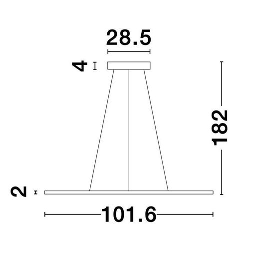 Nova Luce ODERICK LED Pendelleuchte Schwarz 44W Warmweiss 182x102cm 9100145