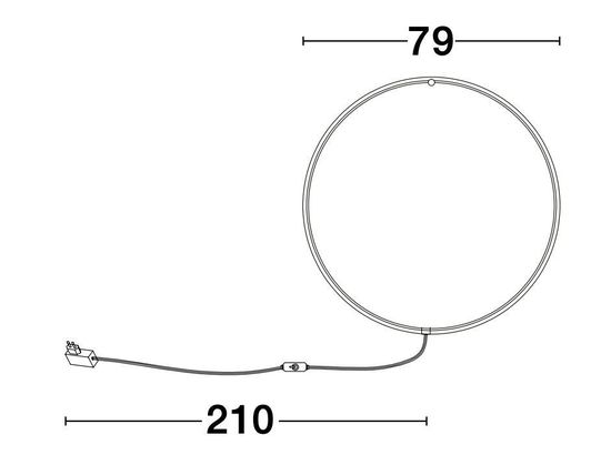 Nova Luce RING LED Wand/Tischleuchte Schwarz 30W Warmweiss 79x2x79cm dimmbar 9108311