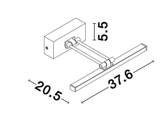 Nova Luce MARNELL LED Wandleuchte Messing 12W Warmweiss 37,6x20,5x5,5cm 9117301