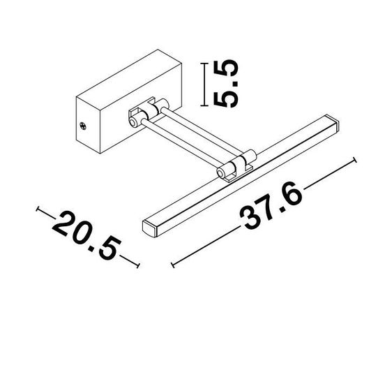 Nova Luce MARNELL LED Wandleuchte Nickel 12W Warmweiss 37,6x20,5x5,5cm 9117302