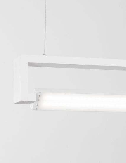 Nova Luce LINE LED Pendelleuchte Weiß 38W Warmweiss 130x4,5x150cm 9117338